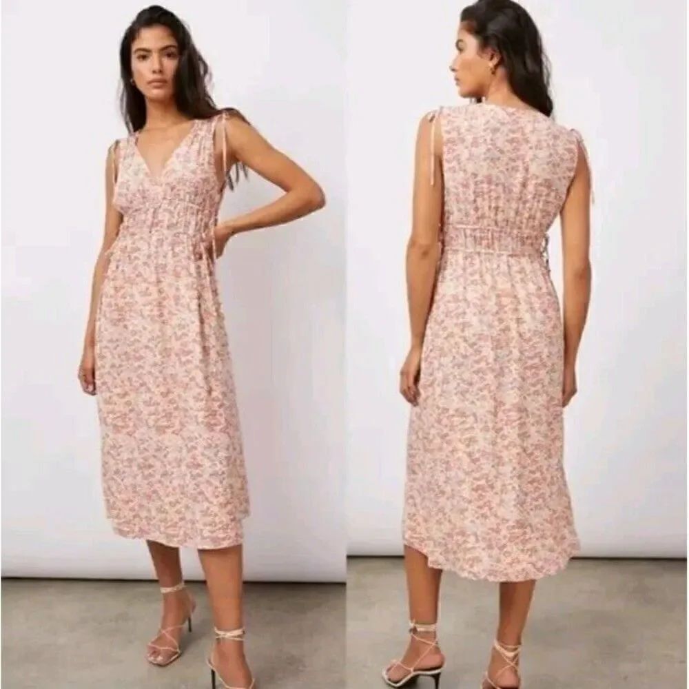 Rails Constantine Sleeveless Summer Midi Dress Size Large In Wildflower